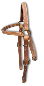 Showman Argentina Cow leather headstall with double buckle cheeks